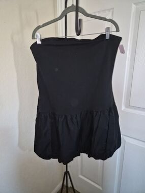 wild fable Strapless Black Bubble Hem Dress